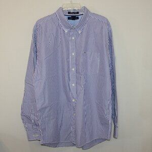 Tommy Hilfiger Academy Poplin XL striped dress shirt button up long sleeve